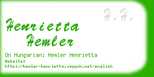 henrietta hemler business card